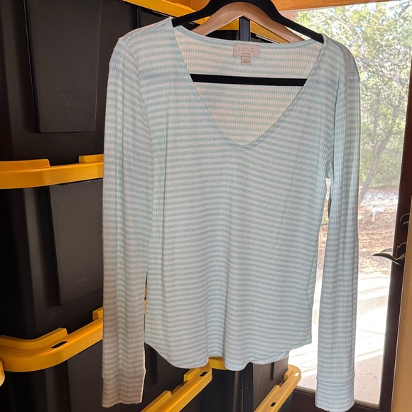 GAP Love Collection Mint White Striped Pajama Set Size Small (XS Oversized) - Picture 6 of 13